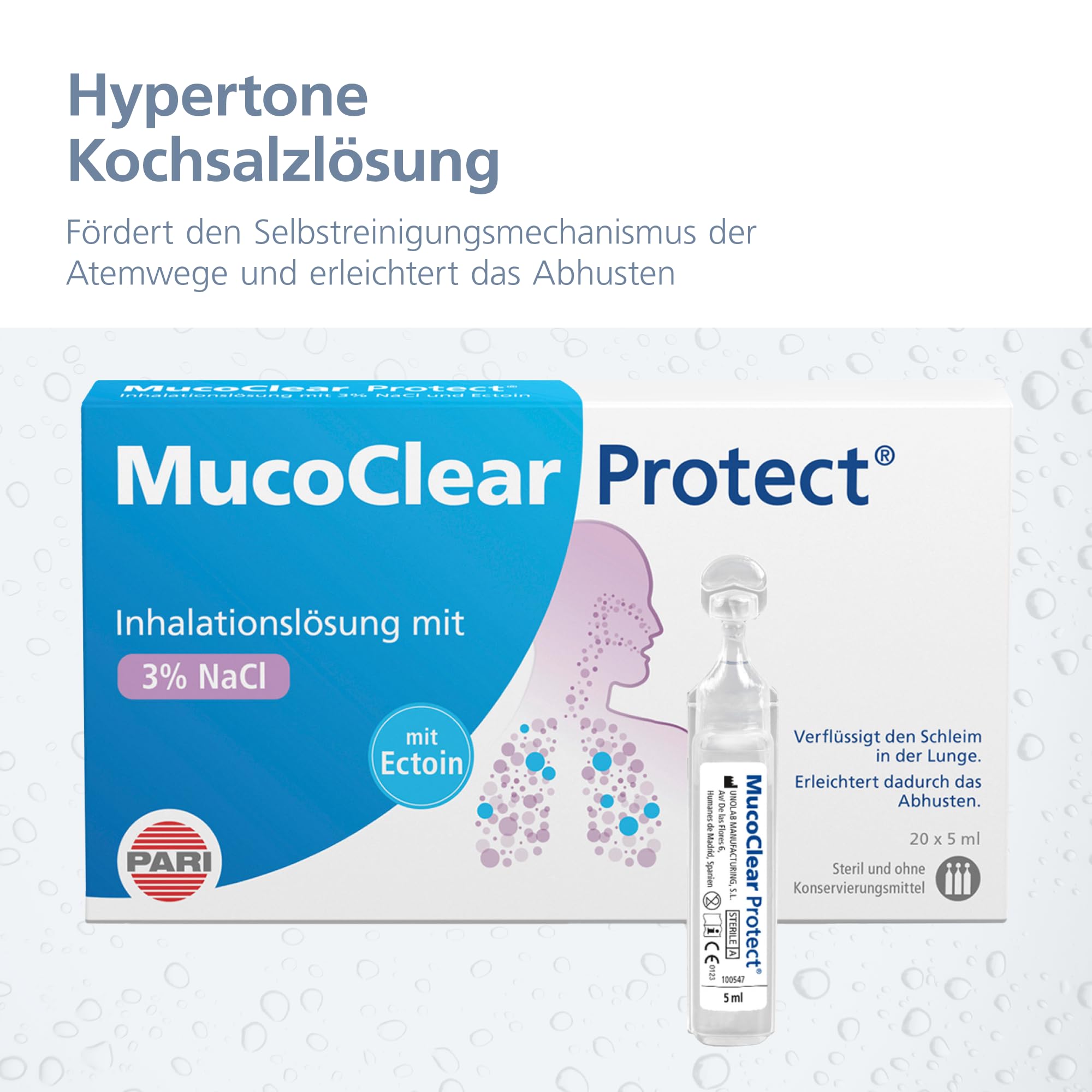 PARI MucoClear Protect Inhalationslösung 20x5 ml 3% Ectoin