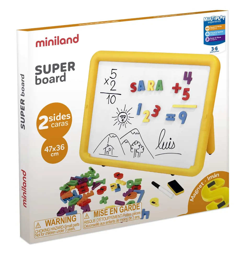 Miniland Magnetic Games Super Tafel 97928 Magnettafel beidseitig
