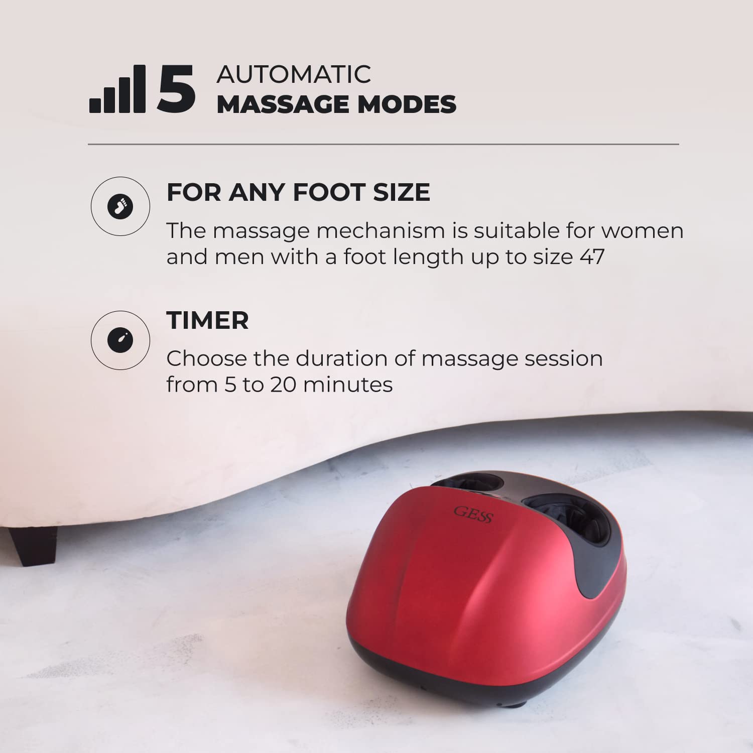 GESS GESS-610 Fußmassagegerät M rot elektrisch mit Wärme