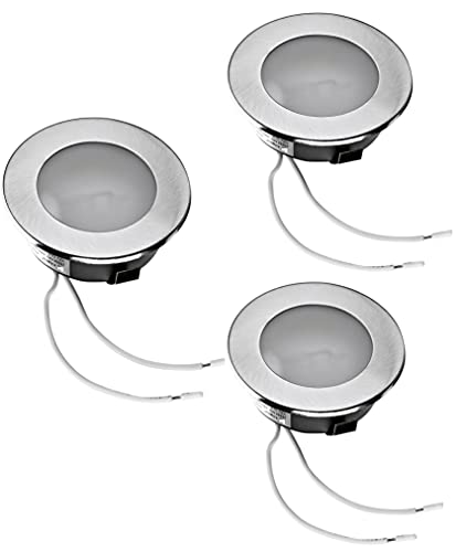 feinlux LED Einbauleuchte Set G4 12V 3x Silber-gebürstet