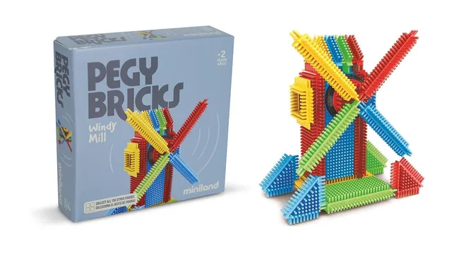 Miniland Pegy Bricks Windy Mill Baukasten Windmühle 22 Teile