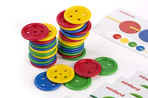 Miniland 31791 Activity Buttons Fädelspiel Knöpfe mit Braille