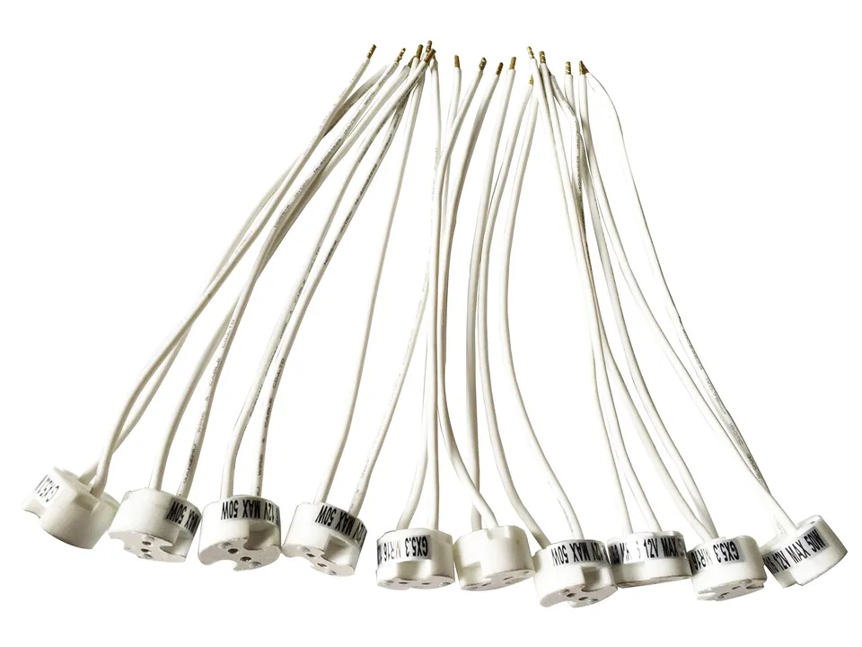 feinlux Fassung G4 GU5.3 Keramikfassung 12V 10er Set mit Kabel