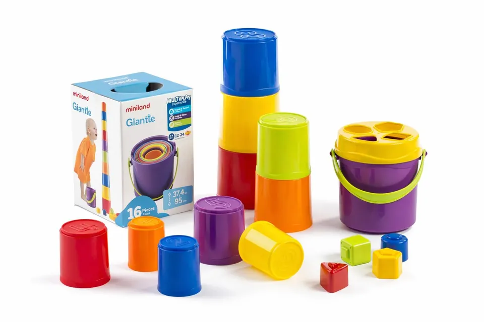 Miniland Giantte Stapelbecher Formensortierer Baby 1 Jahr