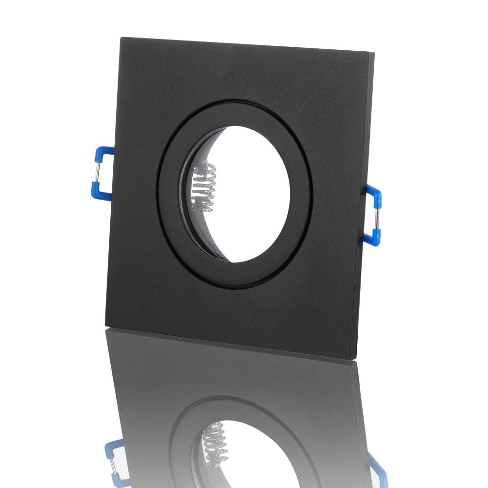 feinlux LED Einbaustrahler Bad 230V IP44 schwarz eckig Einbaurahmen