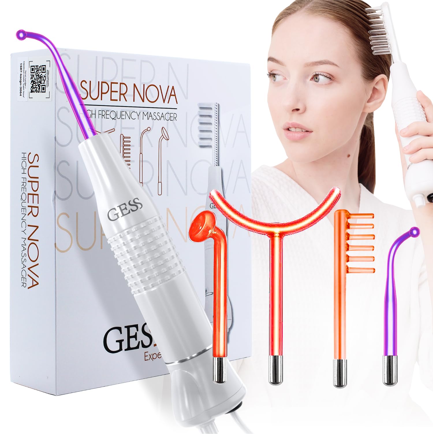 GESS SuperNova Darsonval Hochfrequenzgerät Gesicht & Haare 4 Elektroden