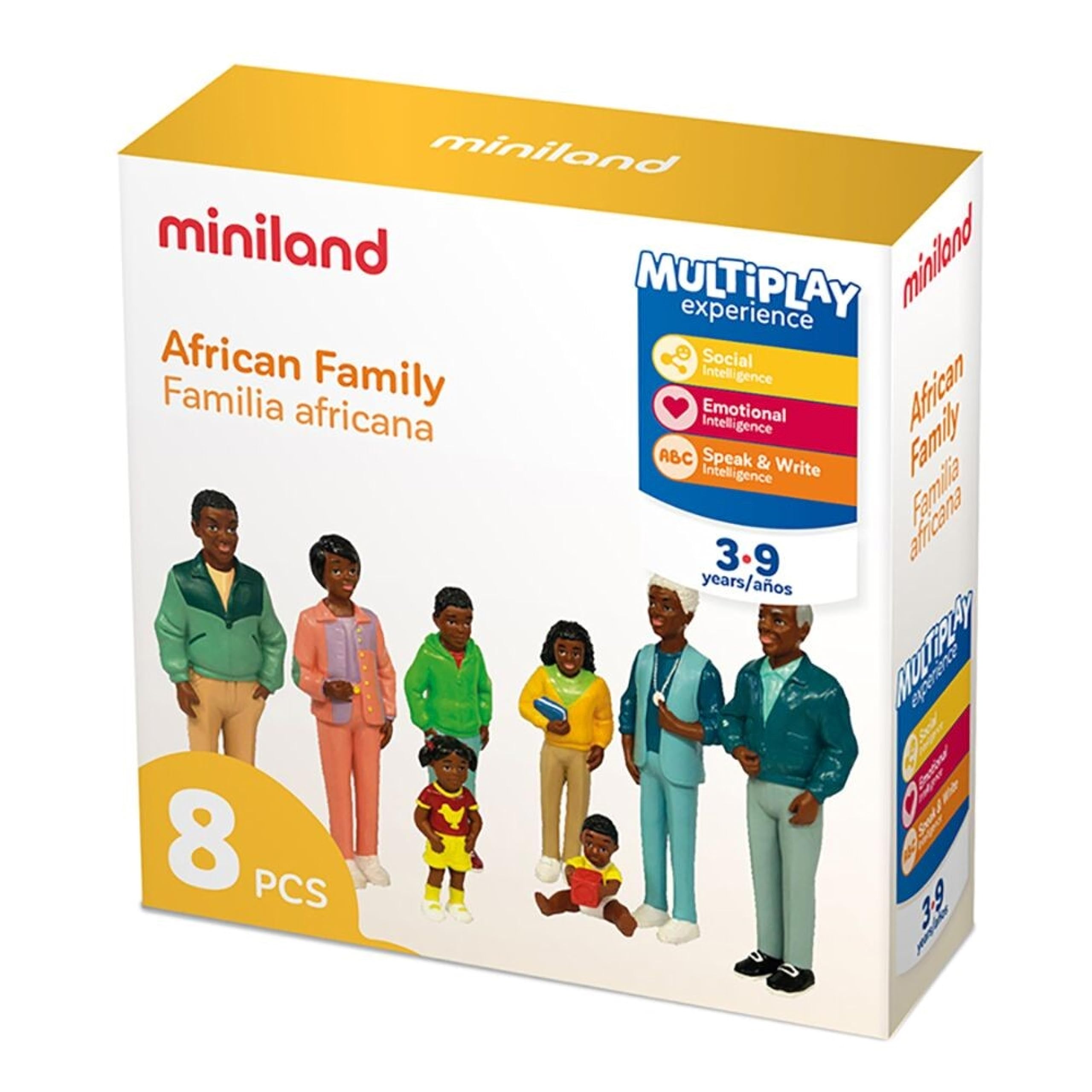 Miniland SEL Afrikanische Familie Spielfiguren 8er 12,5cm
