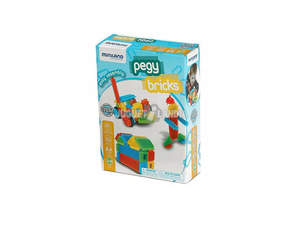 Miniland Blocks Pegy Bricks Bausteine 40 Stück Set