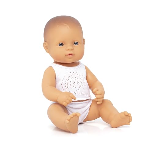 Miniland Dolls Babypuppe Junge 32cm Vinyl mit Geschenkbox