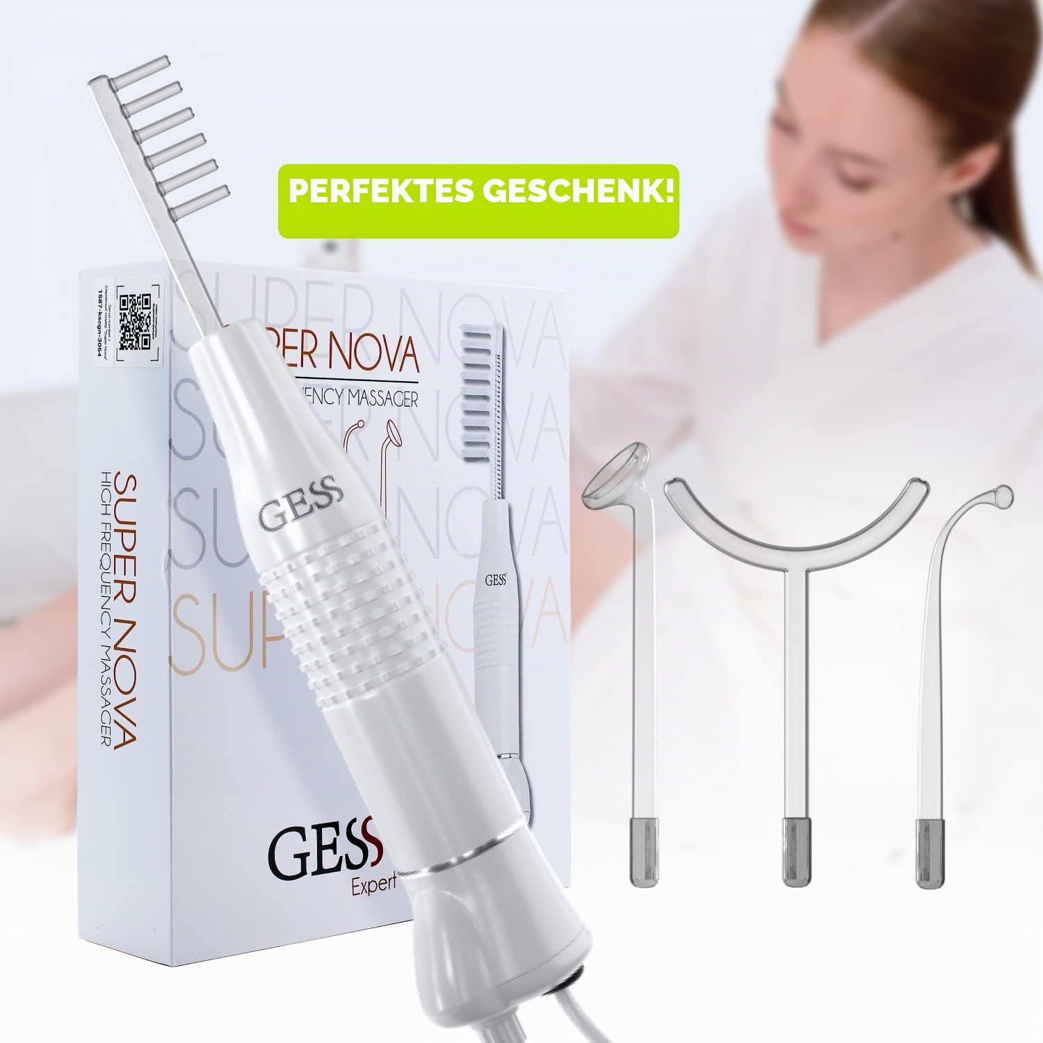 GESS SuperNova Darsonval Hochfrequenzgerät Gesicht & Haare 4 Elektroden