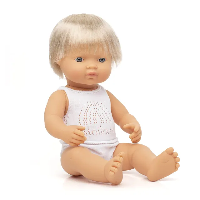 Miniland 31151 Baby Puppe 38 cm Europäischer Junge anatomisch