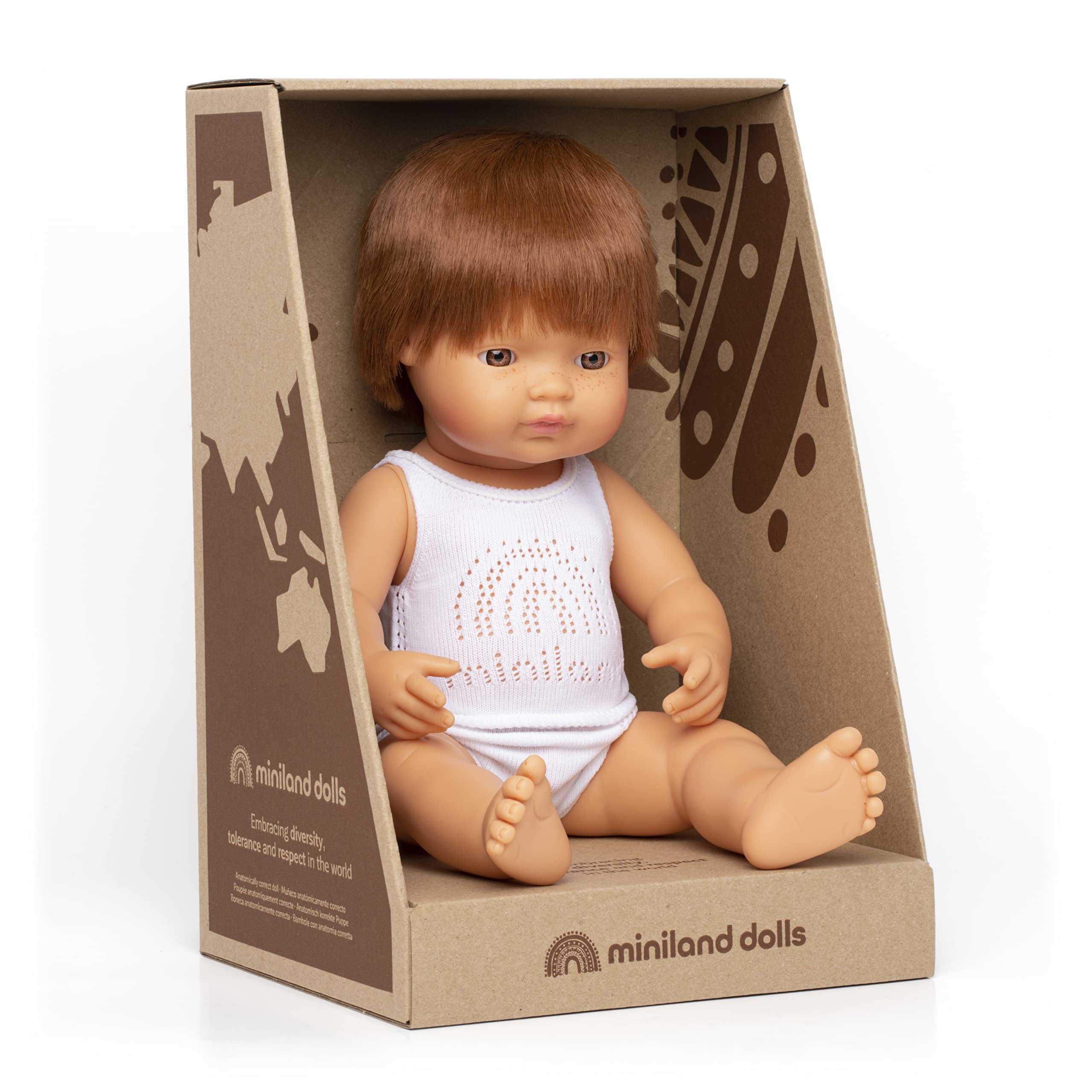 Miniland Babypuppe rothaariger Junge 38cm 31149