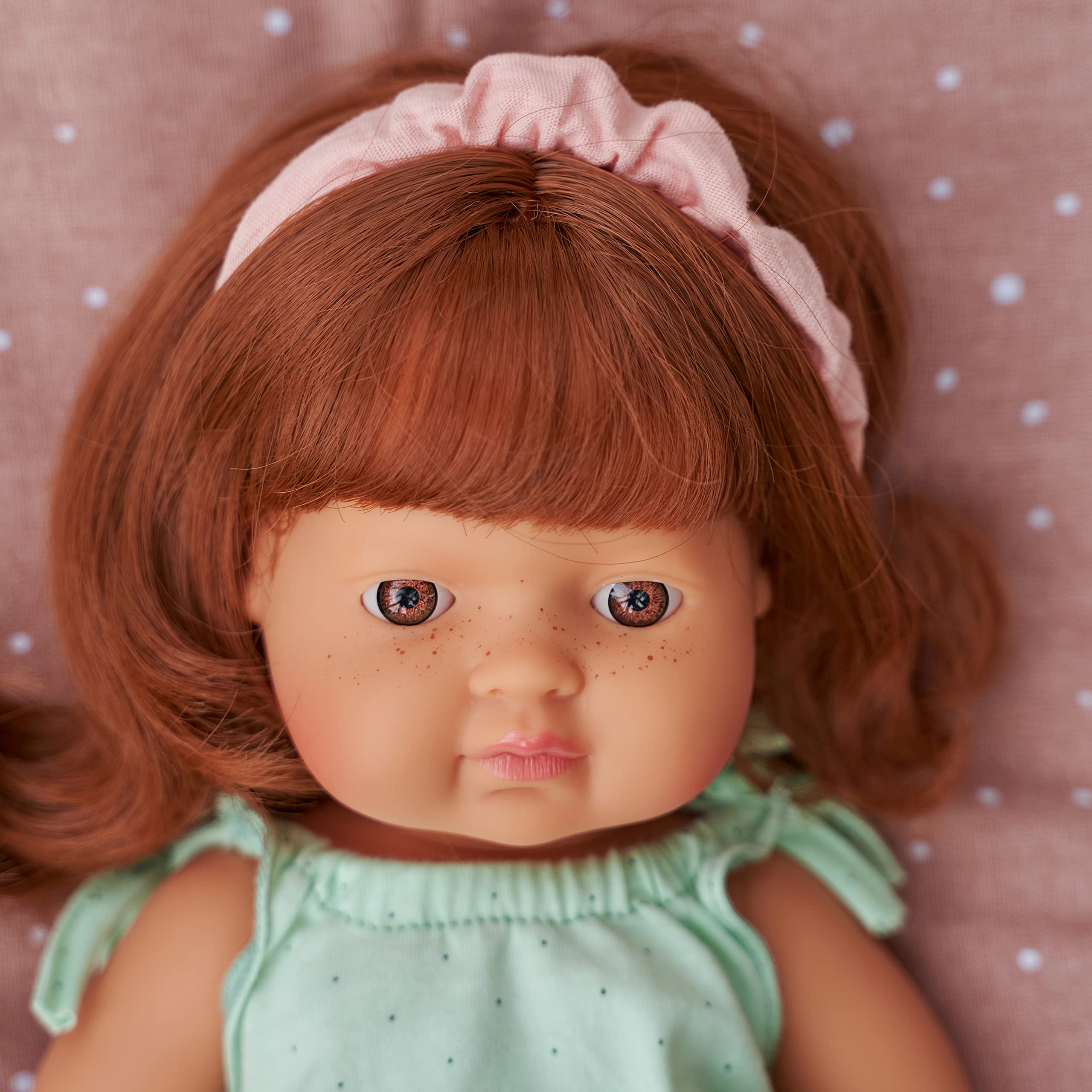 Miniland Dolls Babypuppe 38cm rothaariges Mädchen Vanilleduft