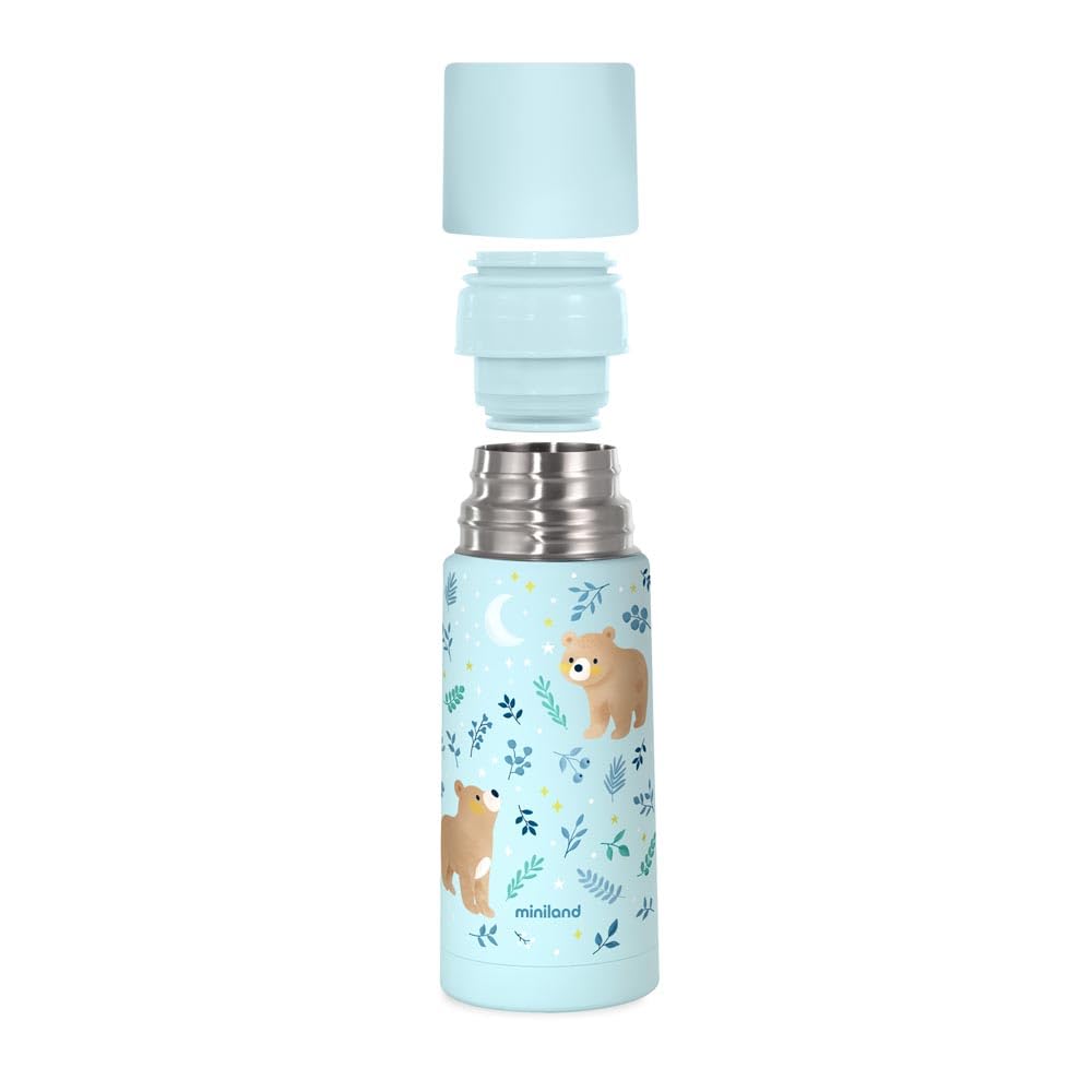 Miniland Thermosflasche 350 ml Bear Blau Edelstahl