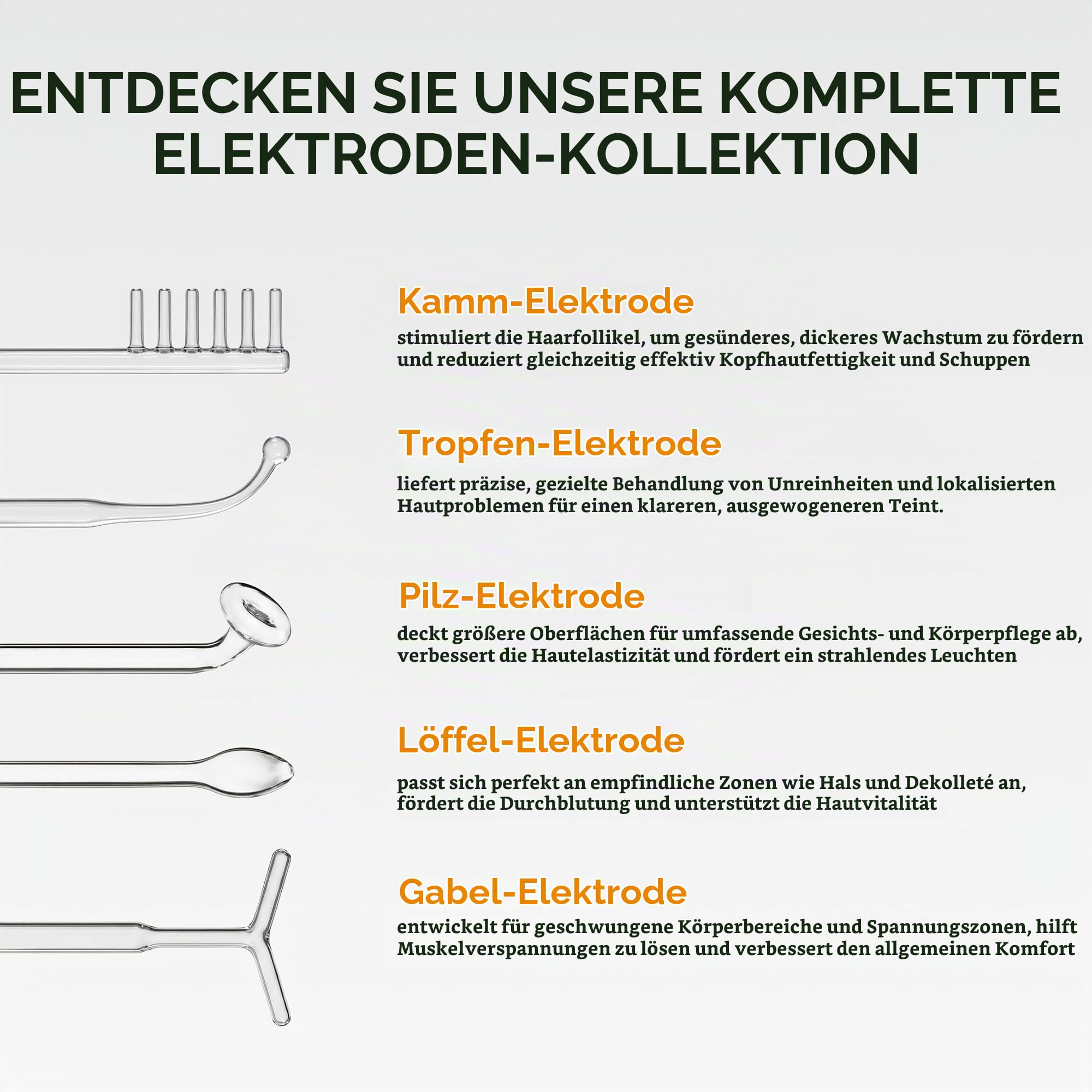 GESS DARS Hochfrequenzstab Haargerät 2 Kammelektroden