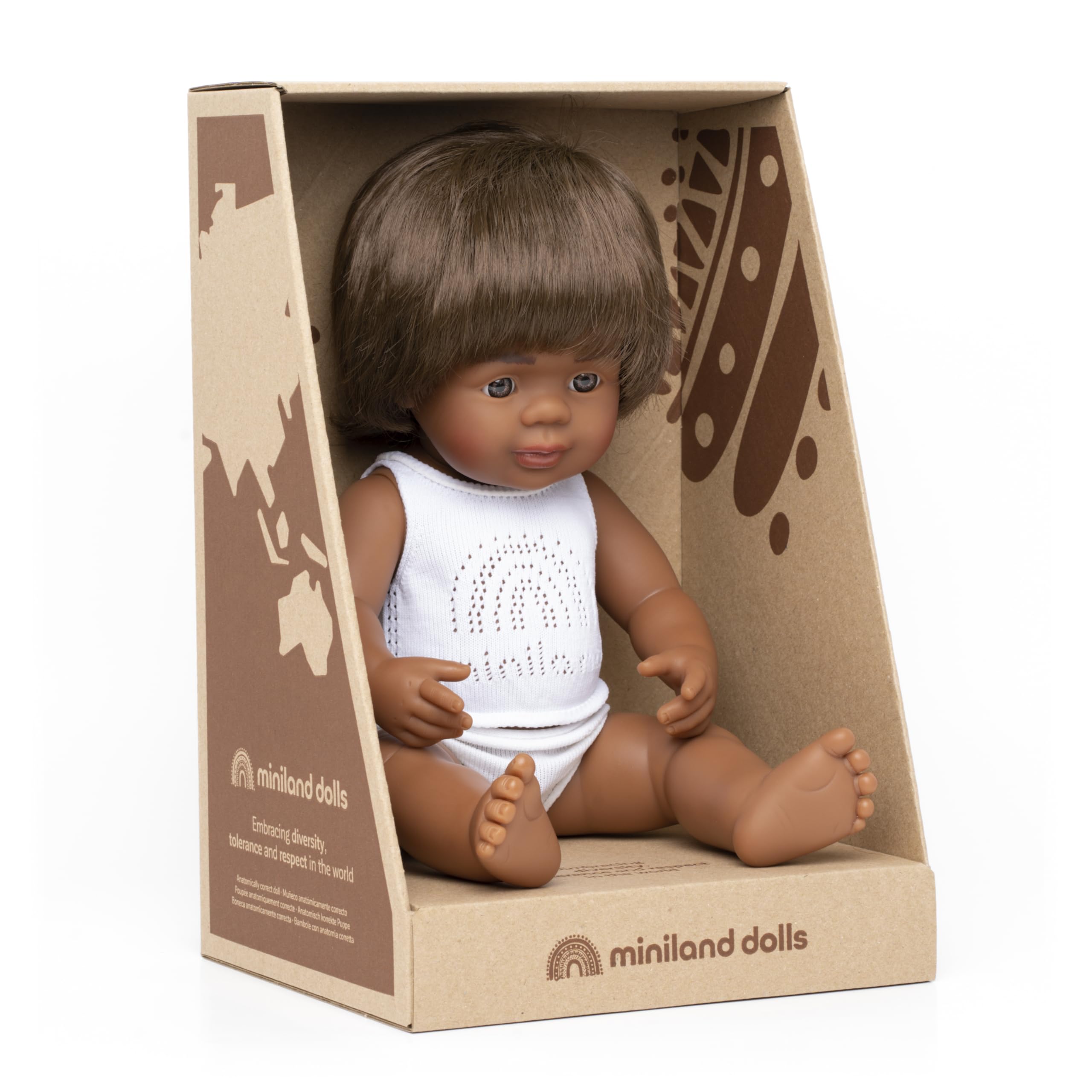 Miniland Dolls Australische Babypuppe Junge 38 cm Vinyl