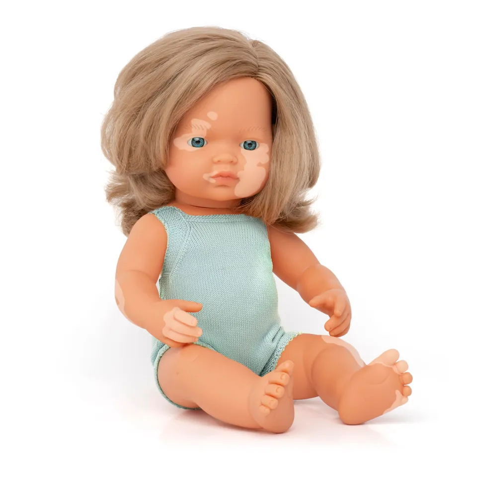 Miniland Colourful Babypuppe 38 cm Vitiligo dunkelblond