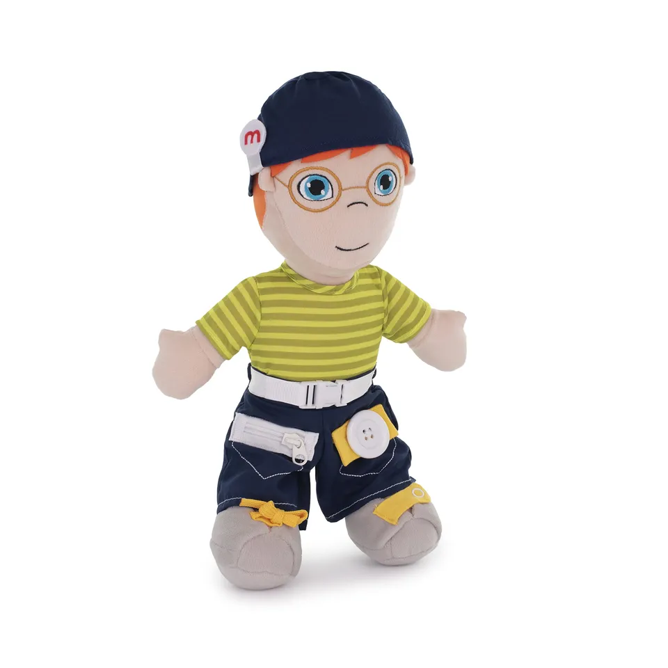Miniland Diversity Stoffpuppe Junge 40cm mit Verschlüssen