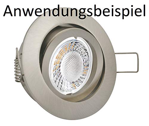 feinlux LED Einbaurahmen GU10 68mm schwenkbar silber rund