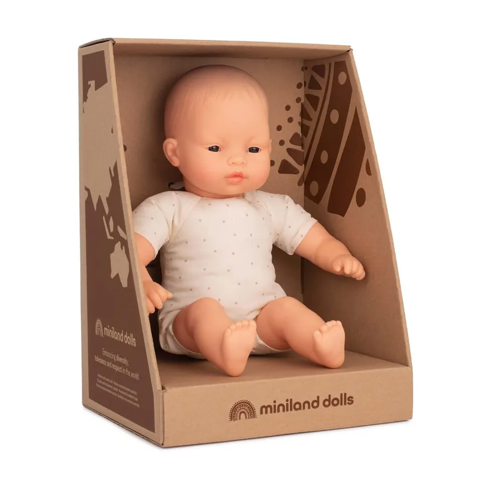 Miniland Dolls Babypuppe 32cm asiatisch Stoffkörper