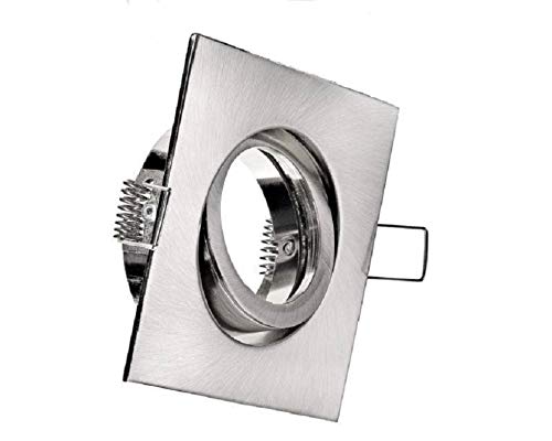 feinlux LED Einbaurahmen GU10 eckig Edelstahl Einbaustrahler