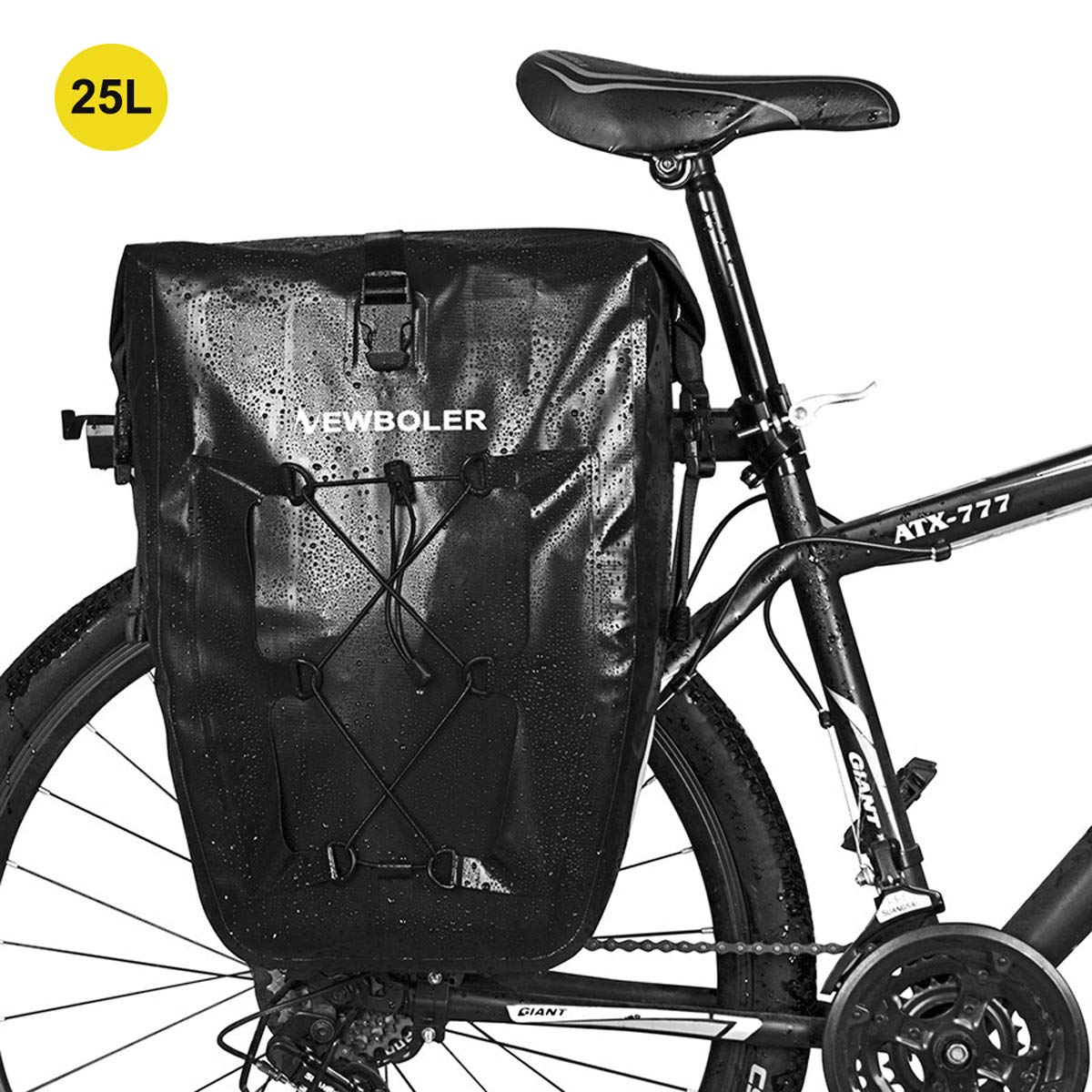 smartEC Fahrradtaschen Seitentasche 25L wasserdicht schwarz