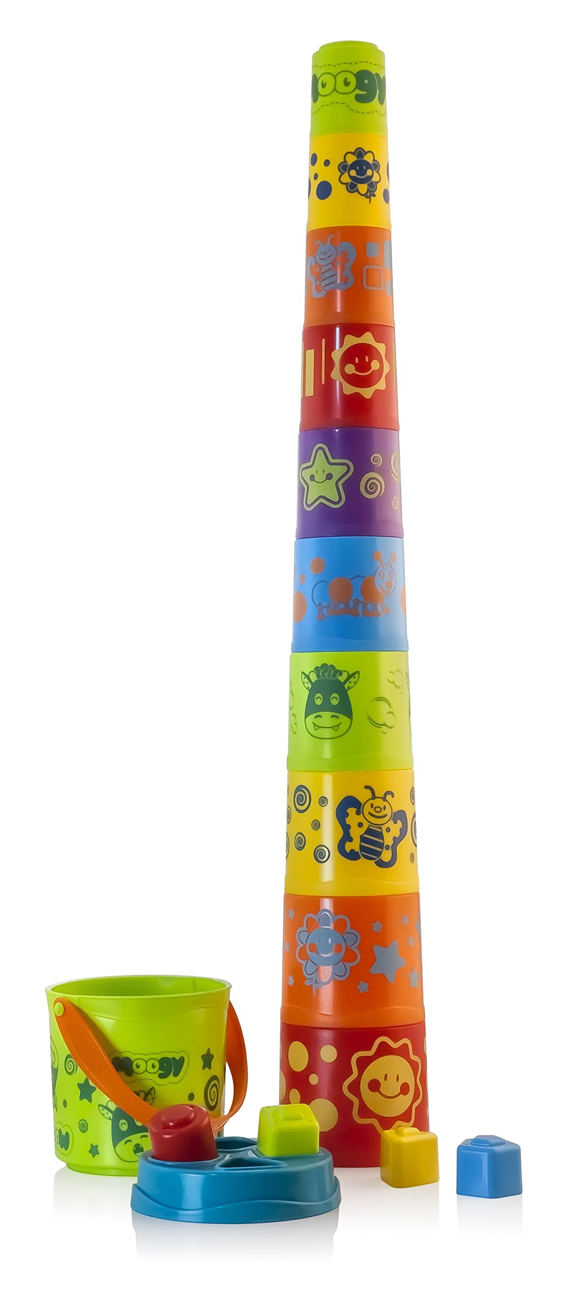 Miniland 96285 Giantte Moogy Stapelbecher 11-tlg 95cm