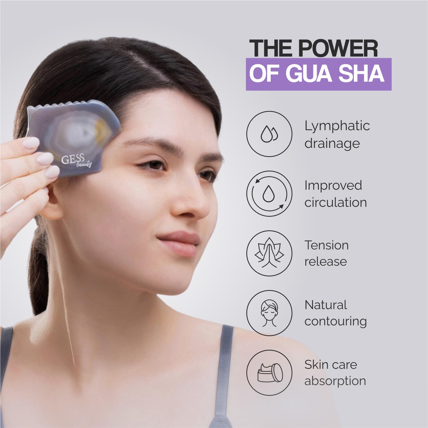 GESS Gua Sha Stein Achat Gesichtsmassage Face Yoga
