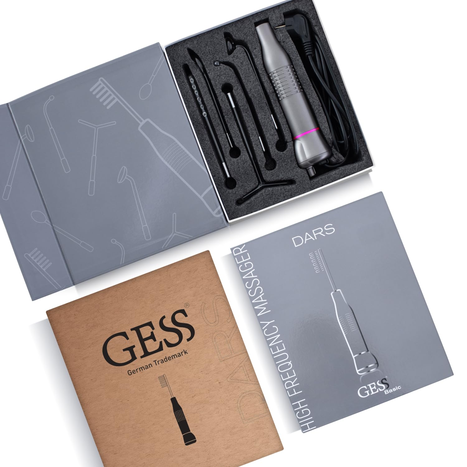 GESS Dars Hochfrequenzstab 5 Aufsätze Akne Haare