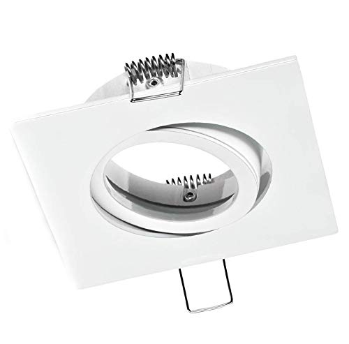 feinlux LED Einbaurahmen Einbaustrahler weiß eckig schwenkbar GU10