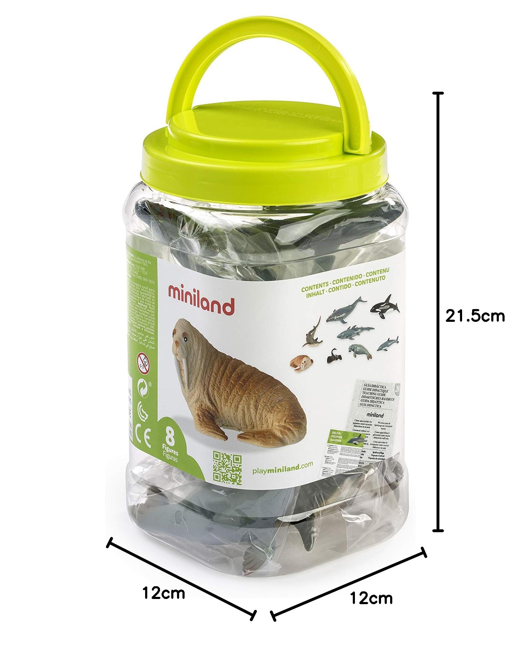 Miniland Animals figures Meerestiere 8 Figuren BPA-frei Dose