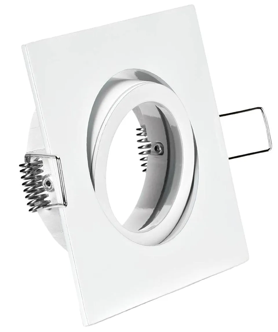 feinlux LED Einbaurahmen Einbaustrahler weiß eckig schwenkbar GU10