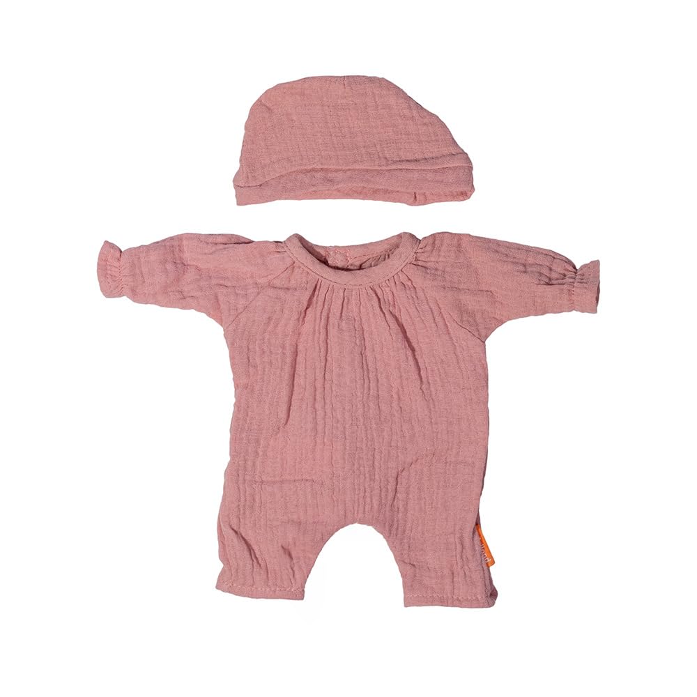 Miniland Puppenkleidung 32cm Pyjama mit Mütze rosa Puppenpyjama