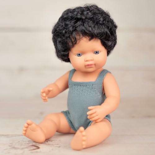 Miniland Colourful Babypuppe 38 cm braun lockig Vanilleduft