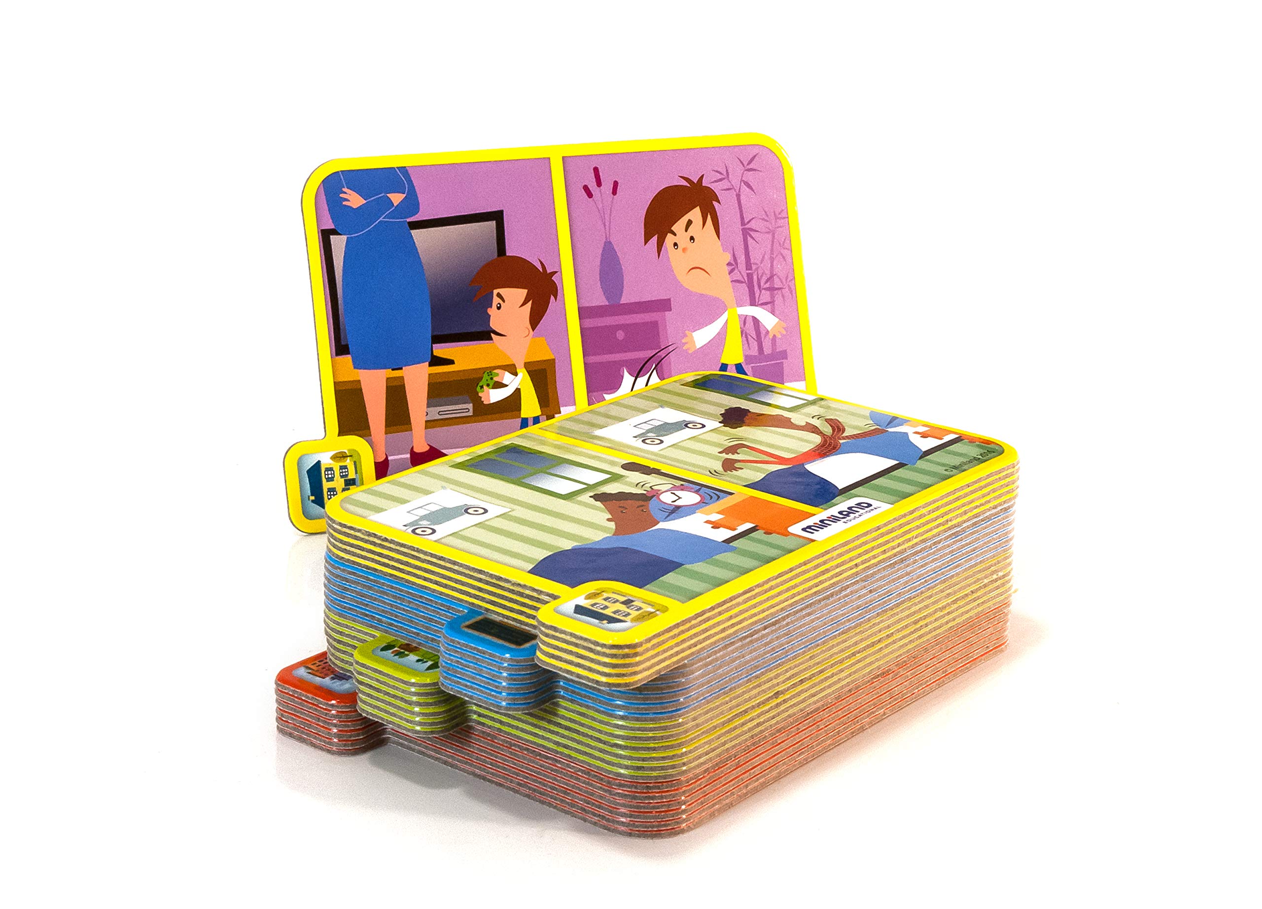 Miniland Emotionen Detektiv Set SEL Spiel 24 Karten mit Lupe