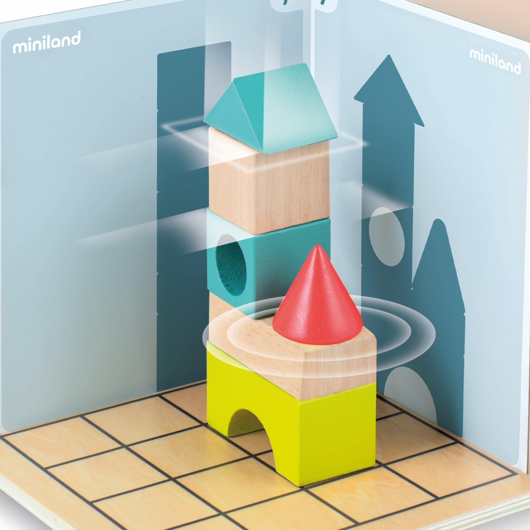 Miniland Shapes & Shadows Lernspiel 3D 12 Herausforderungen