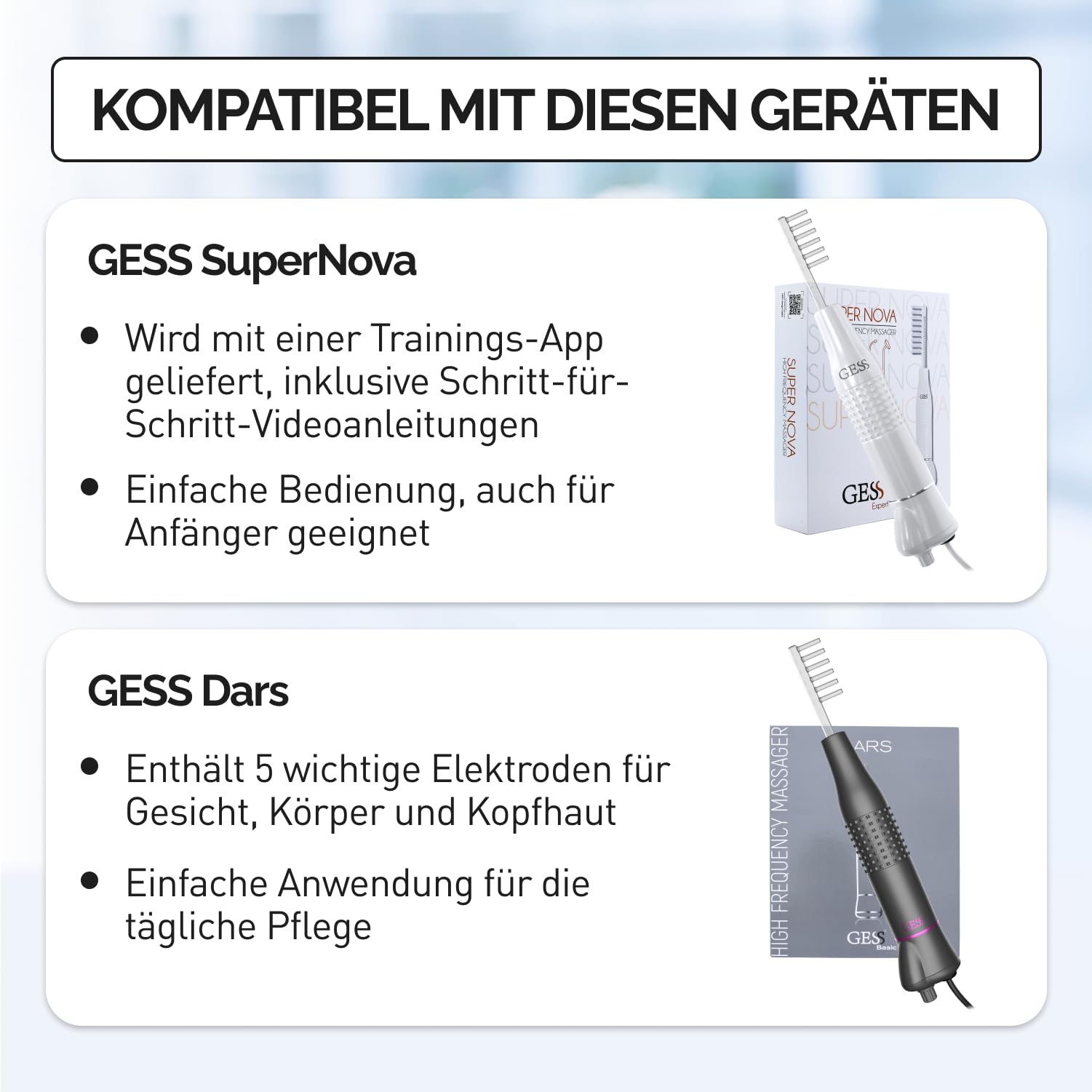 GESS Darsonval Löffel Elektrode Hochfrequenz Gesicht
