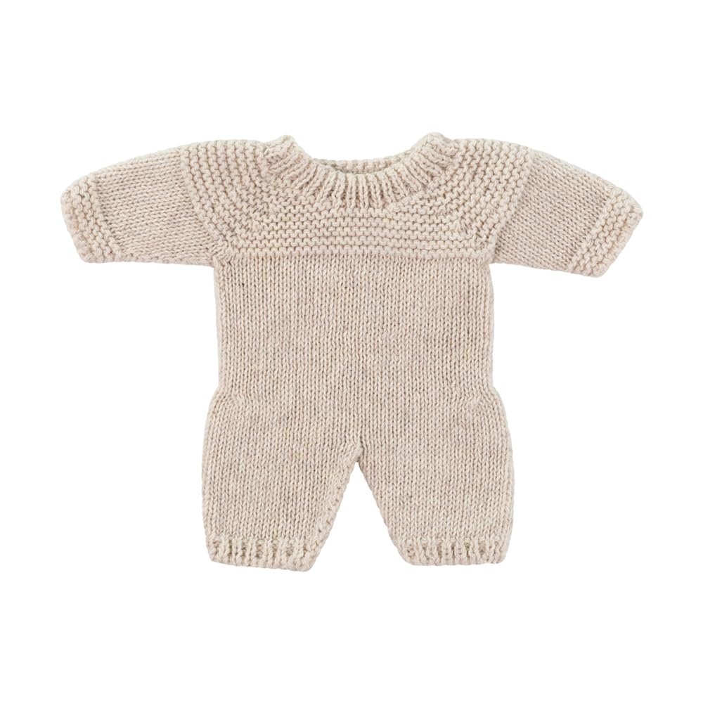 Miniland Dolls Strickpyjama beige für 21 cm Puppen Recycling