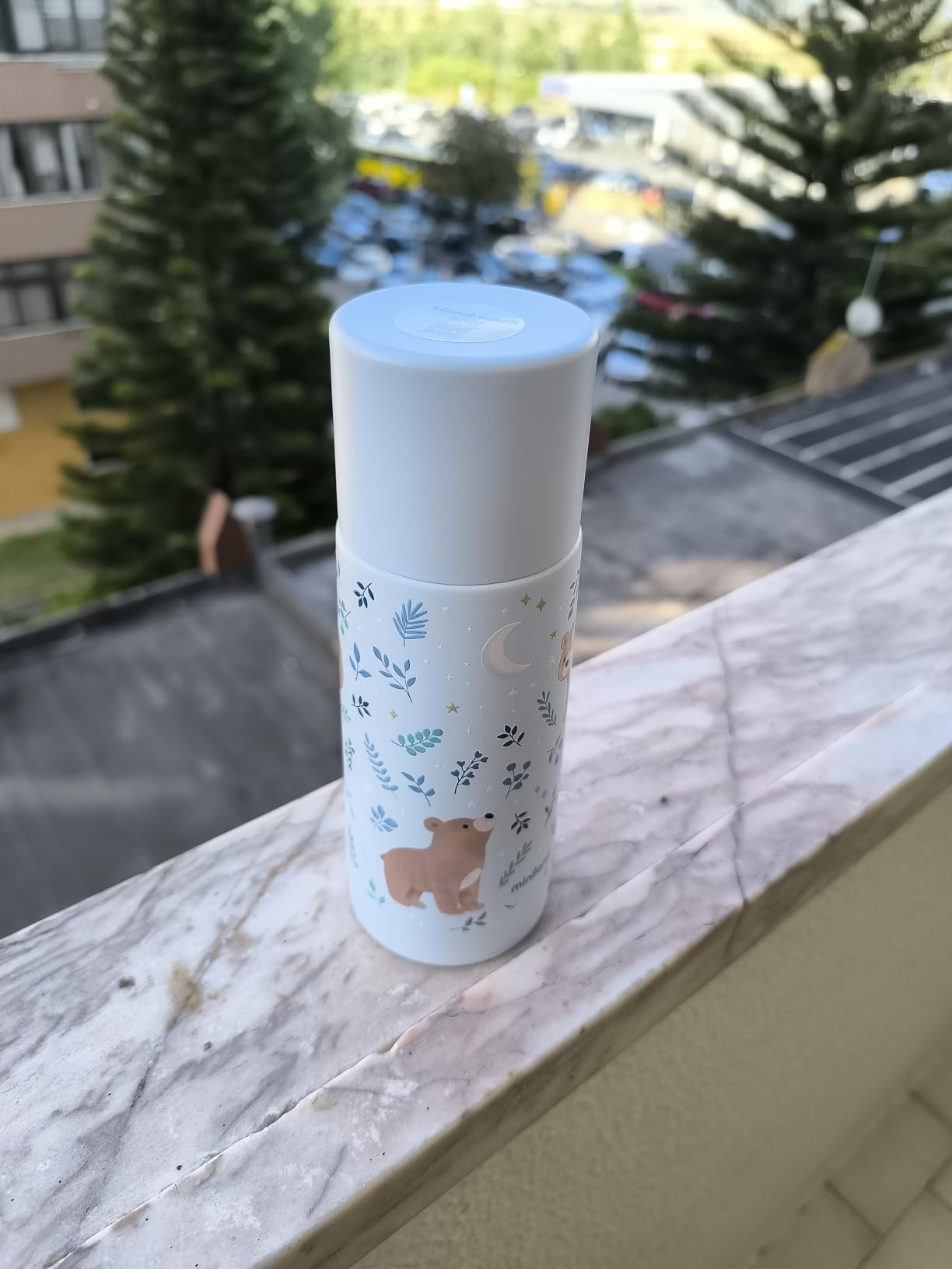 Miniland Thermosflasche 350 ml Bear Blau Edelstahl