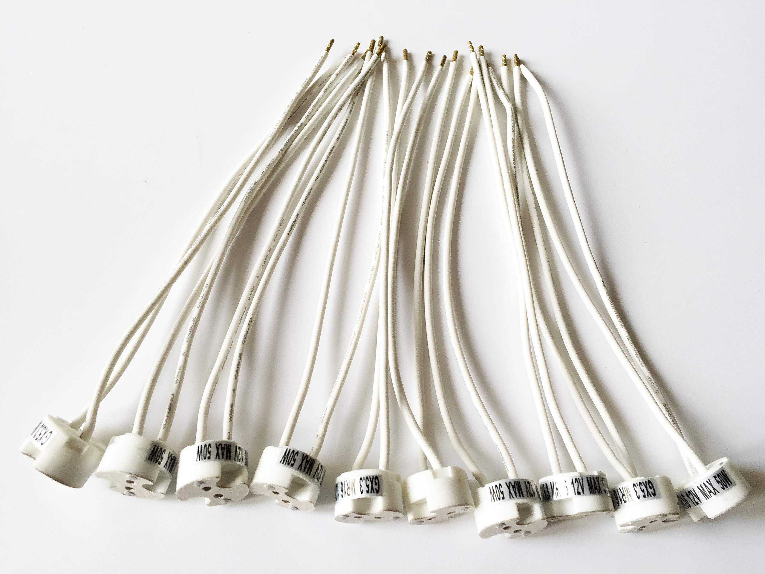 feinlux Lampenfassung G4 MR16 12V Adapter 10 Stück mit Kabel